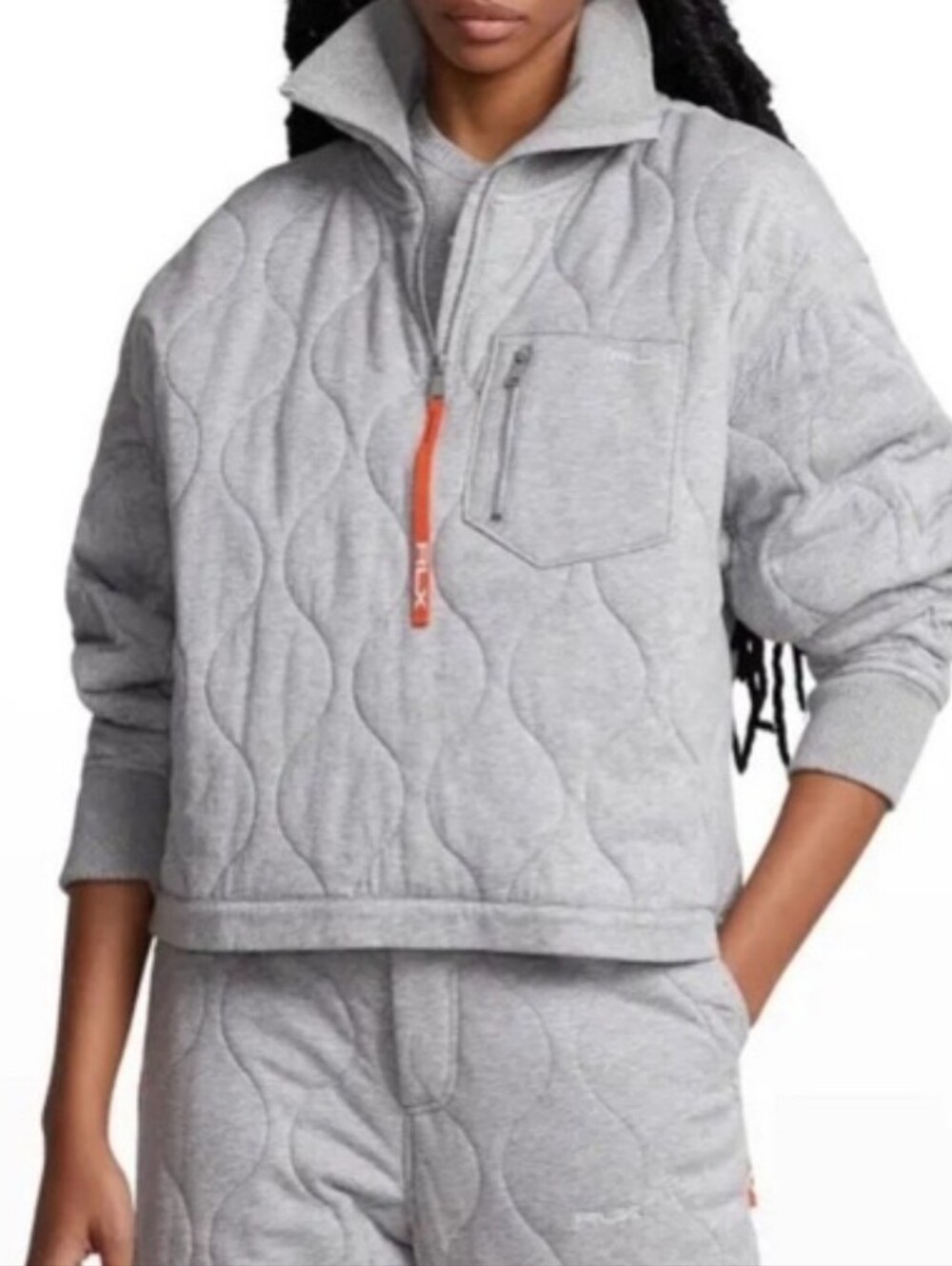 Polo Ralph Lauren RLX Quilted Gray Quarter Zip Pullover SzM